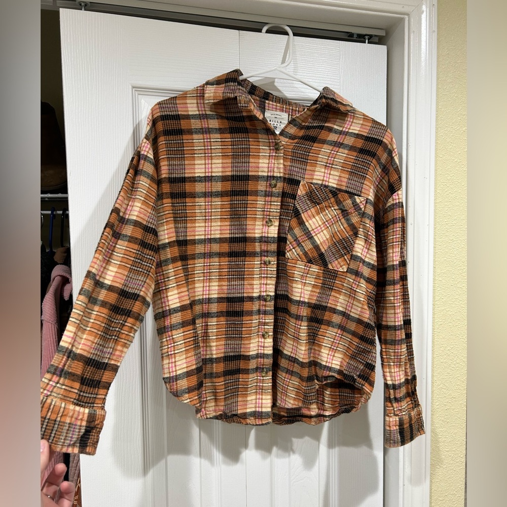 Orange billabong flannel